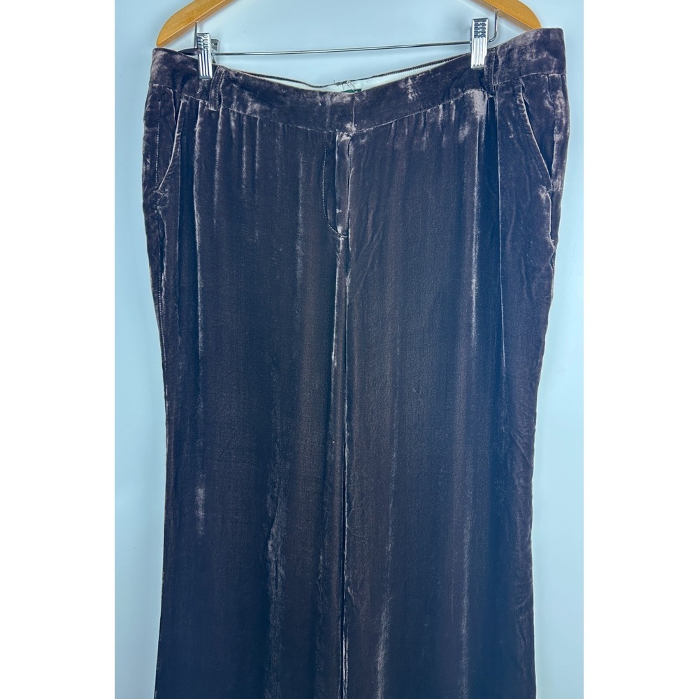 NWT  J. Crew Velvet City Fit Pants Relaxed Straight Leg Brown Size 16 Vtg Y2k - Picture 4 of 15